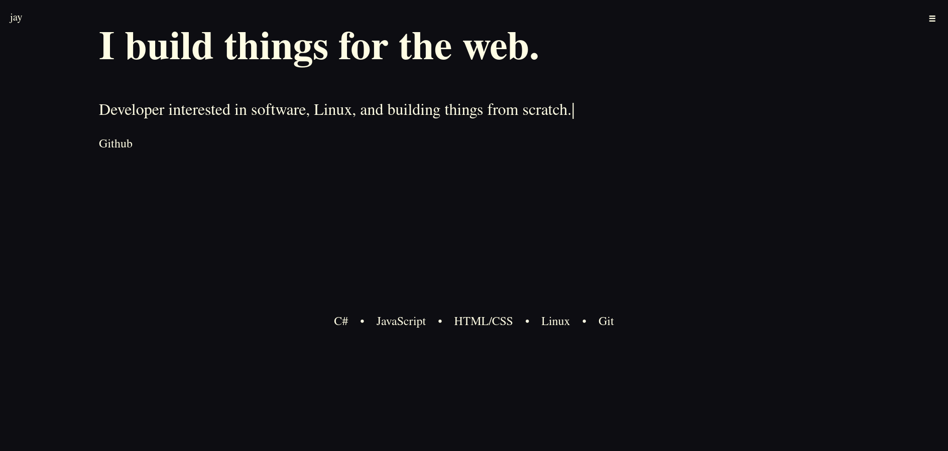 Preview of my personal portfolio website